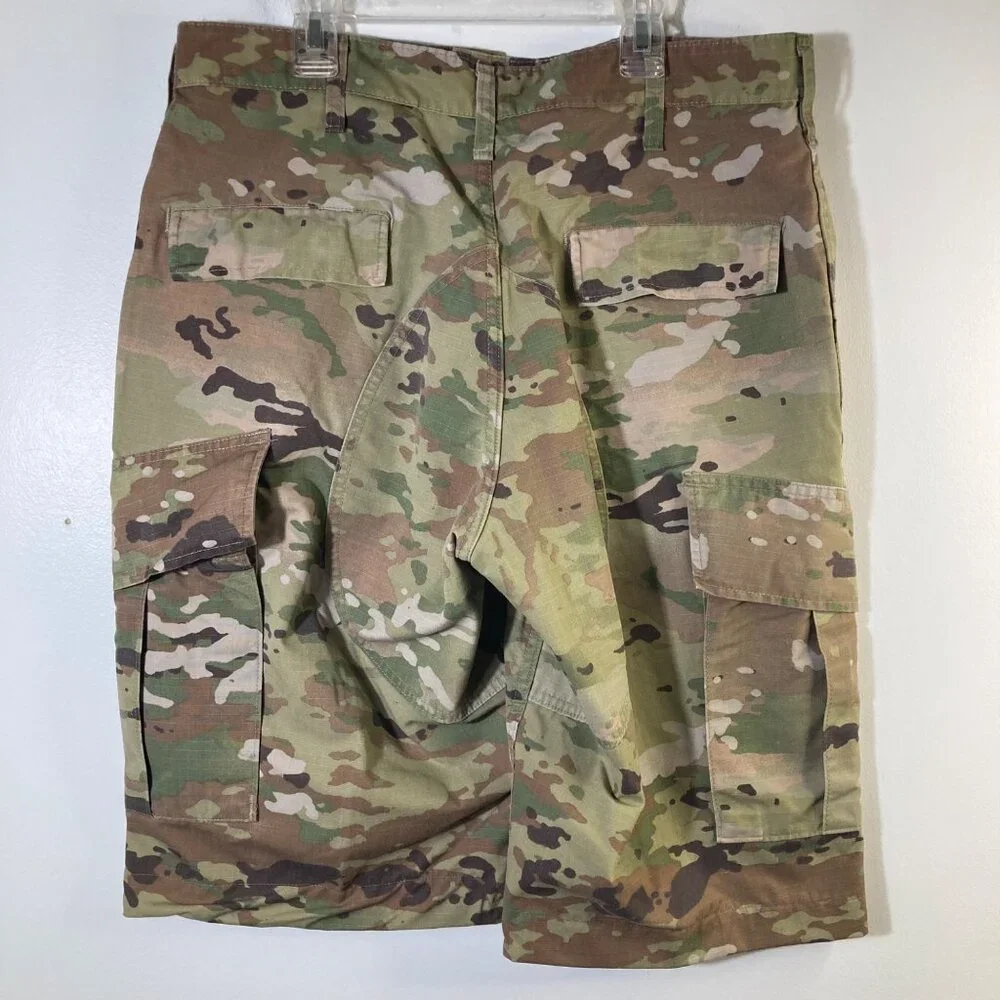 Mens Camo Cargo Cut‎ Off Shorts Green Brown Med Reg Waist 34